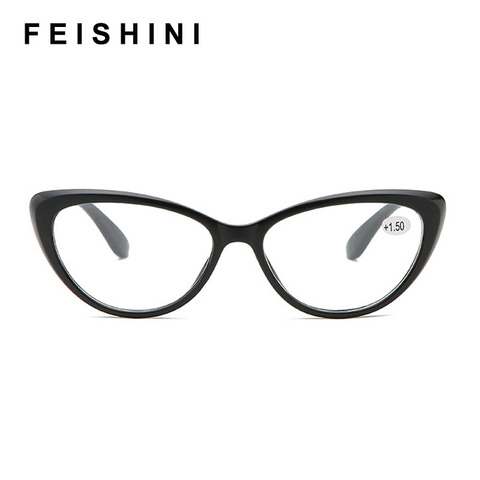 Feishini 2022 New European Version Of Elastic Paint Reading Glasses Ladies Diopter Presbyopic Eyeglasses Women Cat eye red ► Photo 1/5