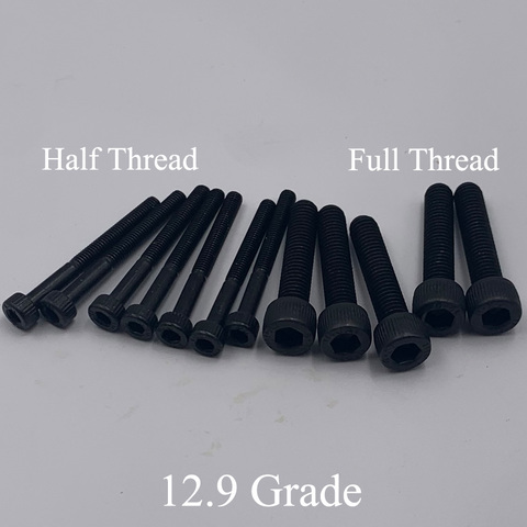 M12*120/130/140/150/160/170 12.9 Grade Carbon Steel Full Half Thread DIN912 Cap Cup Allen Head Bolt Hex Hexagonal Socket Screw ► Photo 1/2