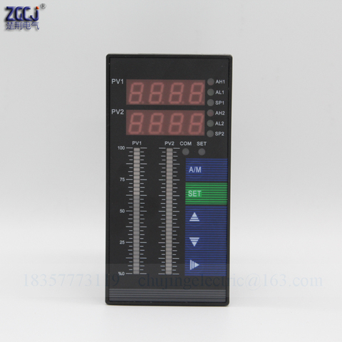 4-20mA DC input dual channels water liquid level pressure controller with 4 ways relay and DC24V out water liquid level meter ► Photo 1/6