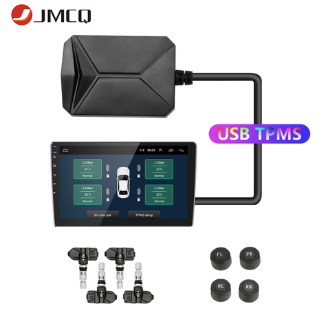 JMCQ USB Android TPMS Tire Pressure Monitoring System Display for Android Car DVD Radio Multimedia Player With 4 sensors ► Photo 1/6