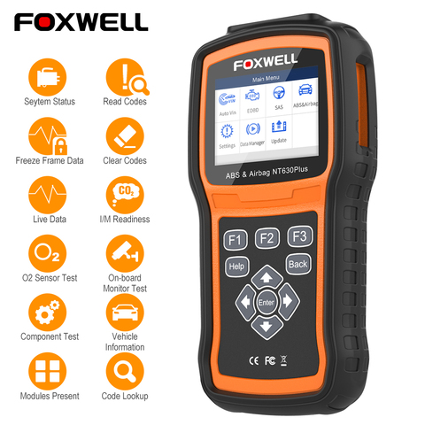 Foxwell NT630 Elite OBD2 Scanner OBD 2 ABS Airbag SRS SAS Crash Data Reset Auto ODB2 Car Diagnostic Tool OBD Automotive Scanner ► Photo 1/6