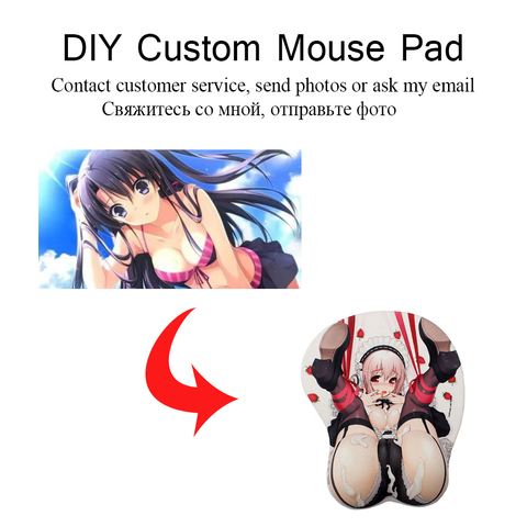 DIY Custom Mouse Pad Wrist Rests Sexy Anime Ass Big Breasts Girl Pad Rest Arm Mouse Pillow 3d Anime Mouse Pad Chest Ergonomic ► Photo 1/6