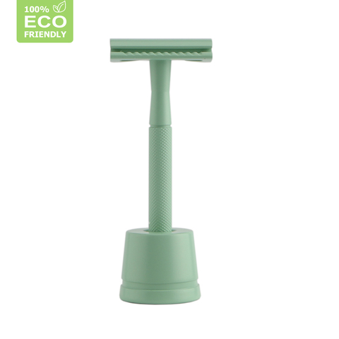 HAWARD Safety Razor Set Eco-friendly Zero Waste Epilator 4 colors (Include 1 Razor + 1 Razor Stand/Base + 20 Shaving Blade) ► Photo 1/6