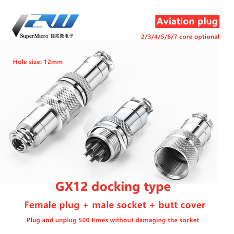 1 Set GX12 2/3/4/5/6/7 Pin RS765 12MM Aero Type Butt Plug Sockets Aerial Plugs Aviation Connector ► Photo 1/6