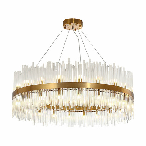 Luxury Lustre Gold Pendant Light Led G9 Luminaires Fixtures Hanging Lamp Living Room Led Pendant Lamp Glass Tubes Suspend Lamp ► Photo 1/3