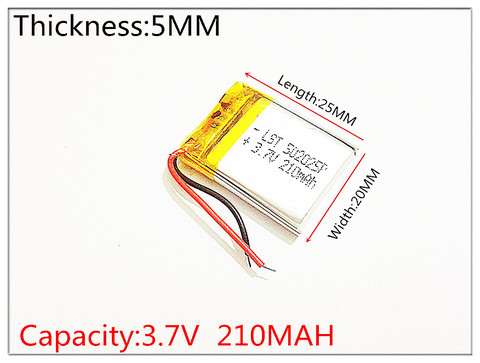 best battery brand Size 502025 3.7V 210mah Lithium polymer Battery With Protection Board For MP3 MP4 MP5 GPS Digital Products ► Photo 1/1