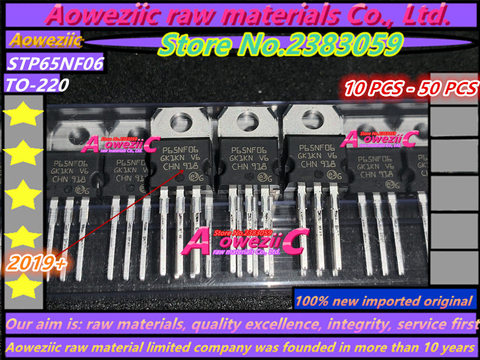 Aoweziic  2022+ 10 PCS - 50 PCS  100% new imported original STP65NF06  P65NF06 TO-220 MOS transistor 65A 60V ► Photo 1/2