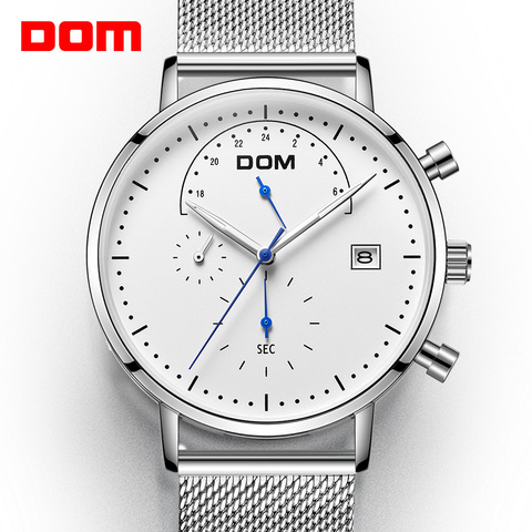 DOM Watch Men Fashion Sport Quartz Clock Mens Watches Top Brand Luxury  Steel Business Waterproof Watch Relogio Masculino M-612 ► Photo 1/1