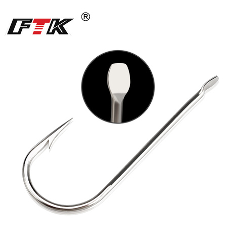 FTK Barbed Fish Hook Fishhook 100PCS/LOT Size1#-Size10# High Carbon Steel Jigging Carp Anzol Fishhooks Fishing Tackle ► Photo 1/6