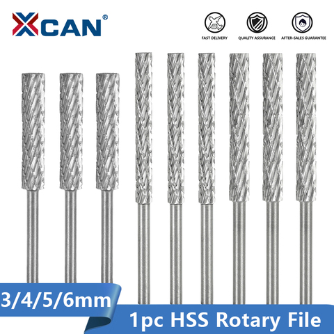 XCAN 1/8'' Shank HSS Rotary File 3mm 4mm 5mm 6mm Double Cut Rotary Burr ► Photo 1/5