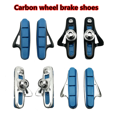 Carbon fiber wheel brake shoes Replaceable noise reduction road bike carbon wheel C clamp brake pad fit brompton bike ► Photo 1/6