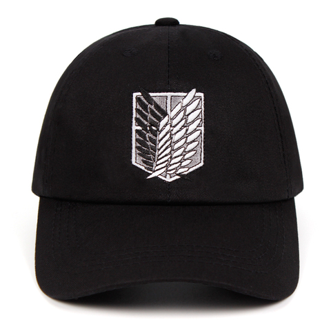 100% Cotton aot regiment Dad Hat embroidery Baseball Cap Women Men Snapback Black Shield Attack on Titan ► Photo 1/5