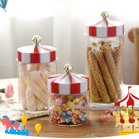 1300/980/630ML Carousel Sealed Can Storage Jars Moisture-proof Transparent Glass Candy Box Cookie Coffee Seal Tank Storage Tanks ► Photo 1/6
