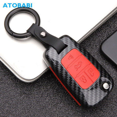 Carbon Car Key Case For Chevrolet Cruze Traverse Spark Sonic Malibu Impala Equinox Camaro Keychain Bag Remote Fob Protect Cover ► Photo 1/6