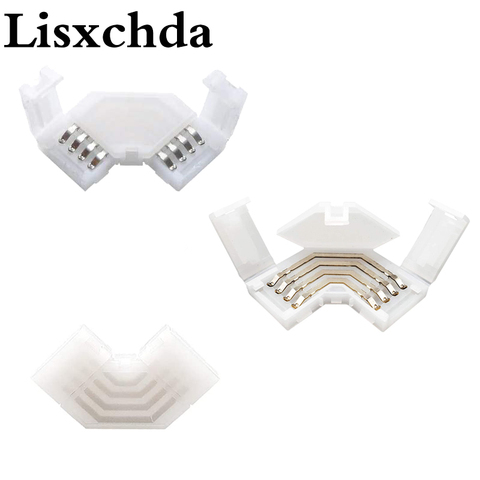 NEW Design L Shape 4Pin RGB Solderless LED Light Strip Tape 90 Degree Right Angle Corner Connectors for 10mm5050 RGB LED Strips ► Photo 1/6