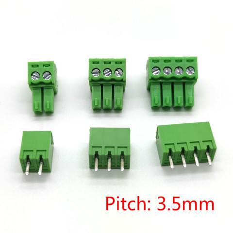 10 Pair 15EDG 3.5mm Plug-in Terminal Block Straight Pin PCB Screw Terminal Connectors 2/3/4/5/6/7/8/9/10P KF15EDG-3.5 Green ► Photo 1/4