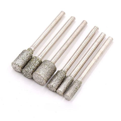 1/2/5/10Pcs 3-12mm Diamond Burr Grinding Head Mounted Point Engraving Drill Bit 46 Grit for Dremel Rotary Tools Glass Stone Jade ► Photo 1/6