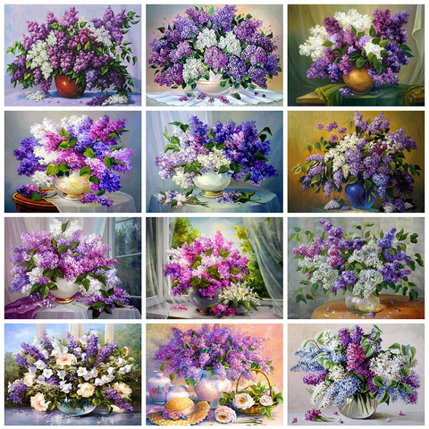 Evershine Full Square Diamond Painting Flower 5D DIY Diamond Embroidery Lilac Cross Stitch Mosaic Rhinestones Picture Home Decor ► Photo 1/6