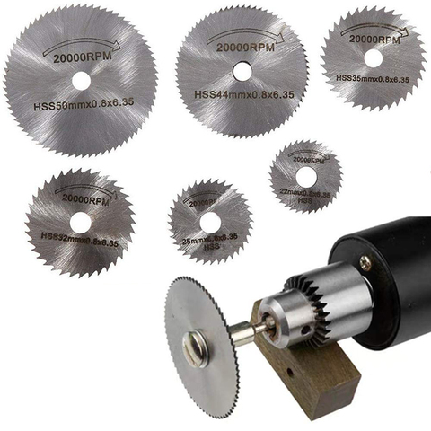 7PCS 25/32/50 HSS Circular Saw Blade Rotary Tool For Dremel Metal Cutter Power Tool Set Wood Cutting Discs Drill Mandrel Cutoff ► Photo 1/6