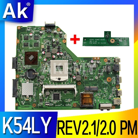 AK K54LY Laptop motherboard For Asus K54L K54LY X54H X54H K54HR X84H Test original mai'nboard REV2.1/2.0 PM ► Photo 1/5