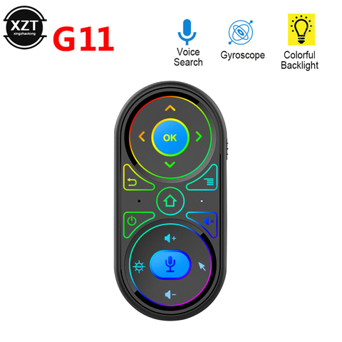 G11 Air Mouse Universal Remote Control Google Smart Voice Control 2.4G Gyroscope RGB Backlit for X96 H96 MAX A95X F3 TV Box mini ► Photo 1/6