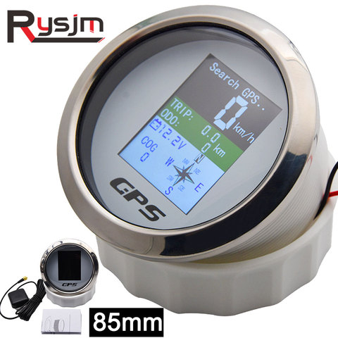 85mm Waterproof TFT Screen Digital GPS Speedometer Gauge MPH Knots Km/h adjusted + GPS Antenna for Boat Car Motorcycle Odometer ► Photo 1/6