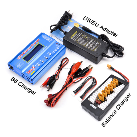 iMAX B6 LCD Screen Digital RC Lipo NiMh Battery Balance Charger Discharger 80W + AC Converter Adapter DC 12V / 5A for RC FPV ► Photo 1/6