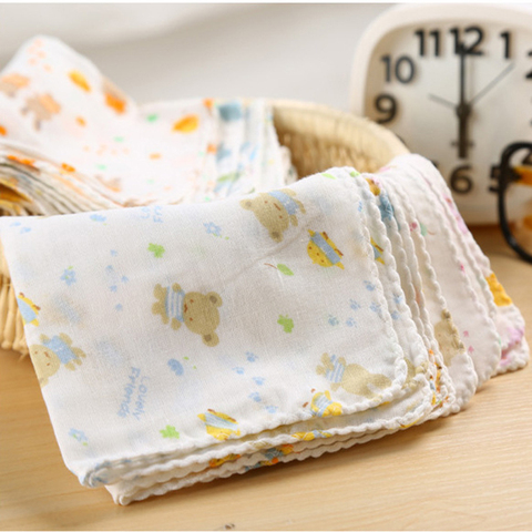 10PCS Baby Feeding Towel Teddy Bear Bunny Dot Chart Printed Children Small Handkerchief Gauze s Nursing  YYT308 ► Photo 1/6