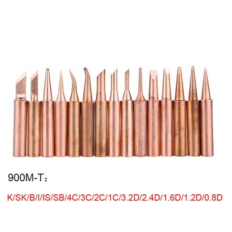 15PCS/Lot Pure Copper Solder Iron Tip Lead-free 900M-T Series Welding Head For Hakko 936 937 Soldering BGA Rework Tools ► Photo 1/6