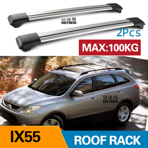 2Pcs Roof bars For HYUNDAI IX55 2008 - 2017  2012Aluminum Alloy Side Bars Cross Rails Roof Rack Luggage CUV SUV LED ► Photo 1/4