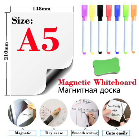 Soft Magnetic Whiteboard Sticker Fridge Magnets Presentation Boards School Message Boards Writing Escolar Dry Erase White Board ► Photo 1/6