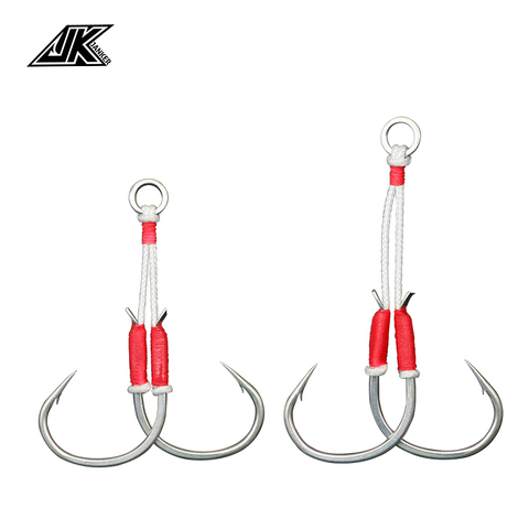 JK Lightweight Red Color 3/0 4/0 5/0 6/0 Slow Jig Hook Assist Double Fish Hooks Saltwater INCHIKU All For Fishing Tackles Snap ► Photo 1/6