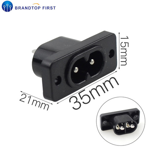 Promotion!  AC250V 2.5A 10pcs 2Pin IEC 320 C8 Screw Mount Inlet Plug Socket ► Photo 1/6