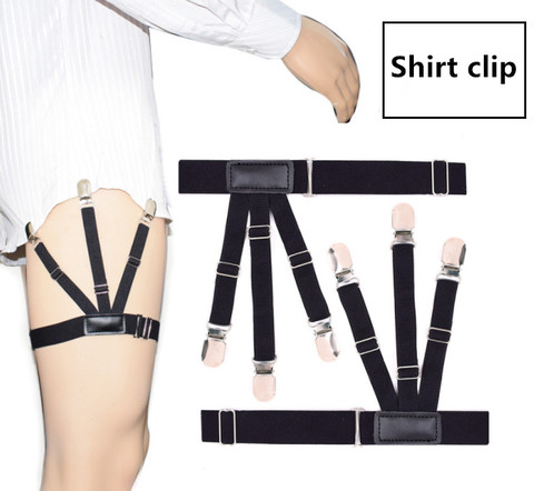 Adjustable Shirt Holder Stays Elastic Men Suspenders Gentleman Leg Braces Business Tirantes Uniform Suspender Shirt Stay Present ► Photo 1/6