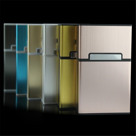 1PC Candy Color Cigarette Case Fashion Aluminum 20 PCS Cigarettes Capacity Cigarettes Case Magnetic Buckle Box ► Photo 1/6