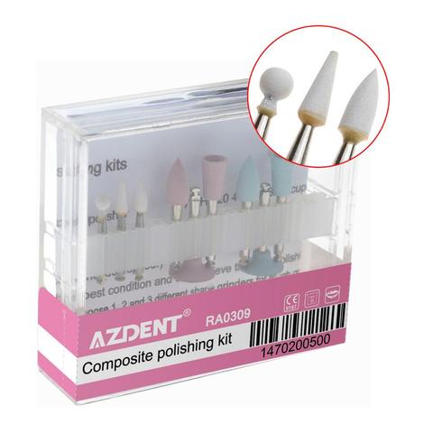 Dental Composite Polishing Kit RA 0309 for Low Speed Handpiece Contra Angle 3 ceramic polishers & 6 silicone rubber polishers ► Photo 1/6