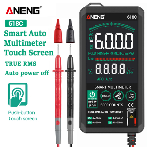 ANENG 618C Digital Multimeter Smart Touch DC Analog Bar True RMS Auto Tester Professional Transistor Capacitor NCV Testers Meter ► Photo 1/6