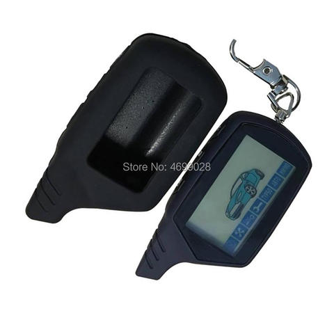 Cheap 10PCS/lot A91 keychain Fob 2-way LCD Remote Control Key + Silicone Case For 10 PCS Russia Two Way Car Alarm StarLine A91 ► Photo 1/4