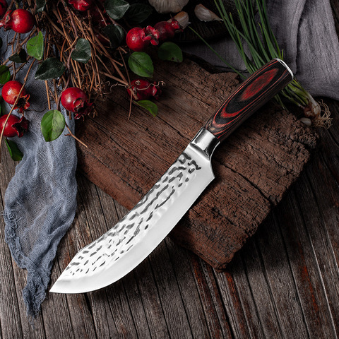 7 Inch Chef's Knife Forged Stainless Steel Kitchen Cleaver Butcher Knife for Meat Fish  Fruits and Vegetables ► Photo 1/1