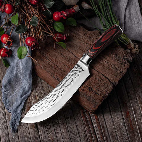 7 Inch Chef's Knife Forged Stainless Steel Kitchen Cleaver Butcher Knife for Meat Fish  Fruits and Vegetables ► Photo 1/1