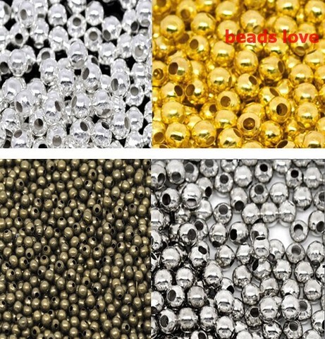 (1000Pcs/lot )3mm Dia Pick 4 Colors Jewelry Findings Smooth Ball Spacer Beads  (w02938)Free Shipping! ► Photo 1/5