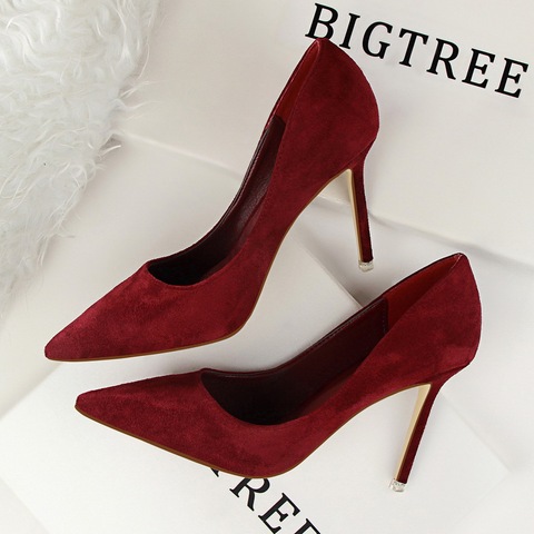BIGTREE Women Pumps Fashion 9cm High Heels For Women Shoes Casual Pointed Toe Women Heels Chaussures Femme Stiletto Ladies ► Photo 1/6