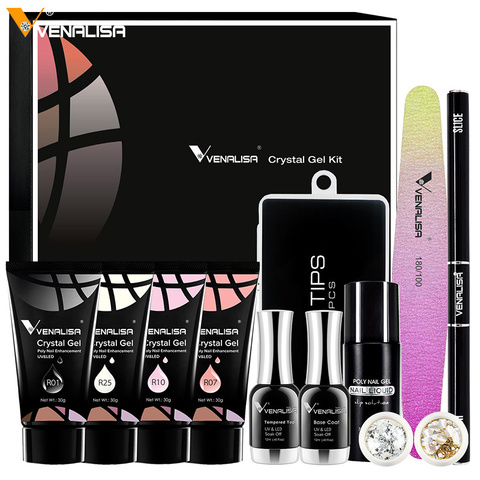 30g VENALISA Acrylic Gel VIP Kit Fast Shipment Nail Clear Camouflage Color Nail Tip Form Crystal UV Gel Slice Brush Nail Gel ► Photo 1/6