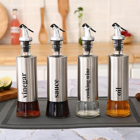 Stainless Steel Kitchen Salt Olive Oil Vinegar Sauce Seasoning Storage Bottle Oil Vinegar Sauce Seasoning Storage Bottle Bottle ► Photo 1/6