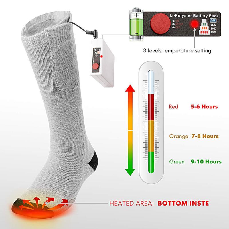 Remote Control Battery Powered Electric Hot Heated Socks Heating Warm Foot Inste 