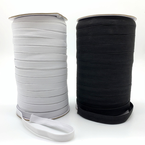 5yards/Lot 3/6/8/10/12mm White/Black High Elastic Sewing Elastic Band Fiat Rubber Band Waist Band Stretch Rope Elastic Ribbon ► Photo 1/3