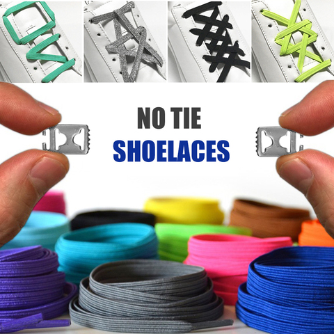 Universe No Tie Shoelaces Colorful Elastic Laces Stainless Steel buckle shoelaces system for Adults and Kids One-size Fits All ► Photo 1/6