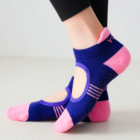 Women Backless Pilates Socks Towel Bottom Breathable Anti Slip Yoga Socks Cotton Ballet Dance Sports Socks for Fitness Gym ► Photo 1/6