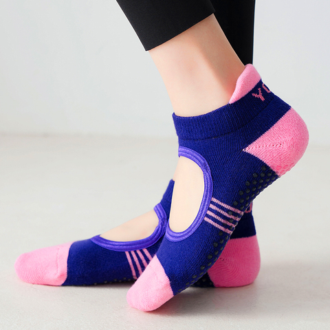 1Pair Women Pilates Socks Backless Anti-Slip Breathable Yoga Socks Sports  Socks