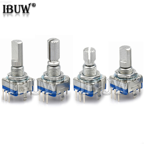 5PCS Half / Plum axis rotary encoder, handle length 15mm / 20mm code switch/ EC11/ digital potentiometer with switch 5Pin 3Pin ► Photo 1/5